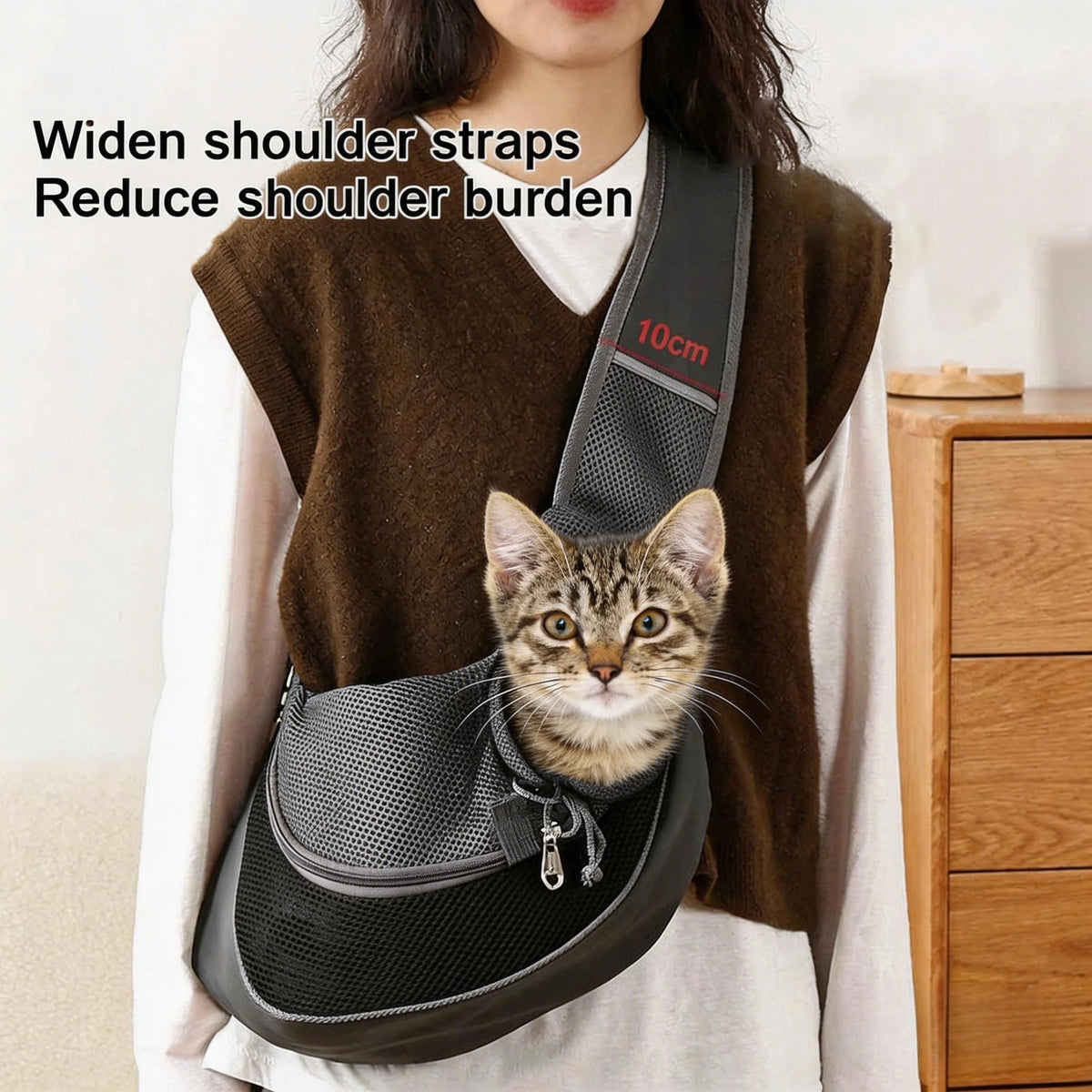 Pet Carrier Backpack With Mesh Travel Sling Shoulder Bag