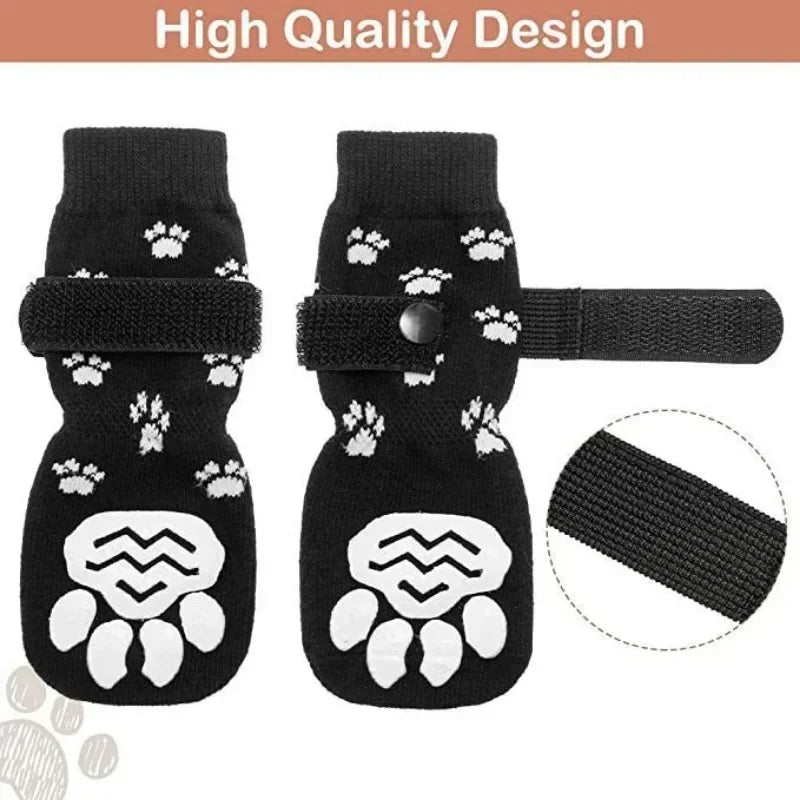 Non Slip Dog Socks With Paw Pattern For Indoor Use