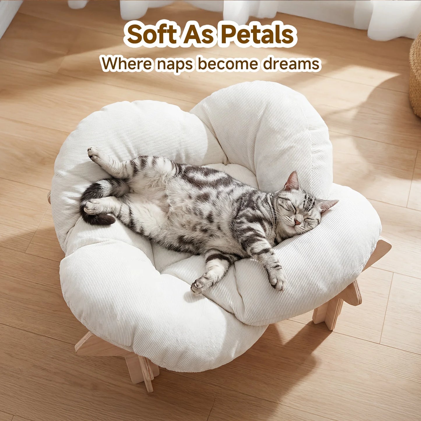 Luxurious Flower Shaped Cat And Small Dog Bed EVA Base