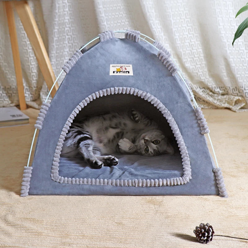 Foldable Pet House Universal Four Seasons Cat Dog Nest Outdoor Portable Breathable Tent