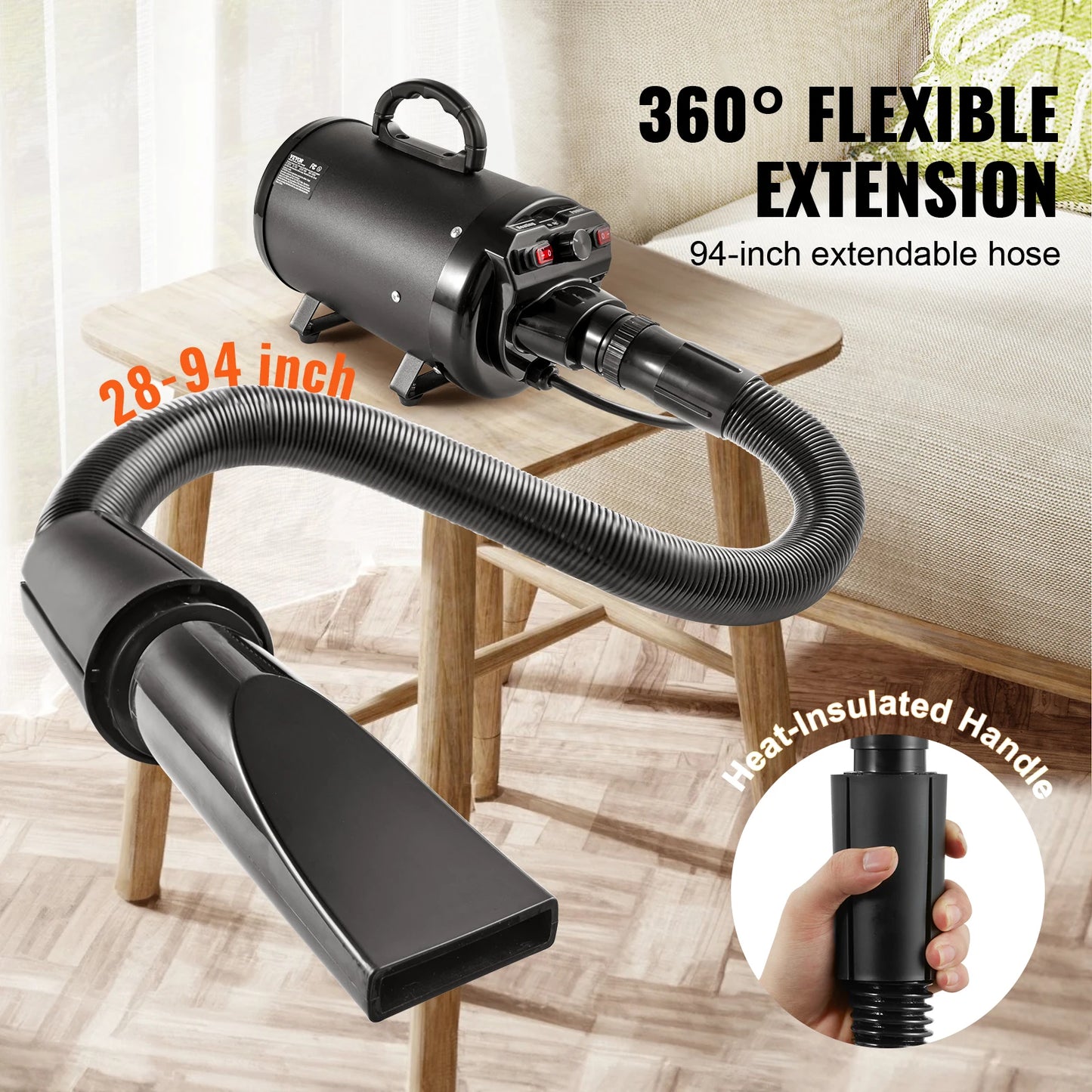 SucceBuy Dog Dryer 2000W Pet Grooming Dryer With Adjustable Speed