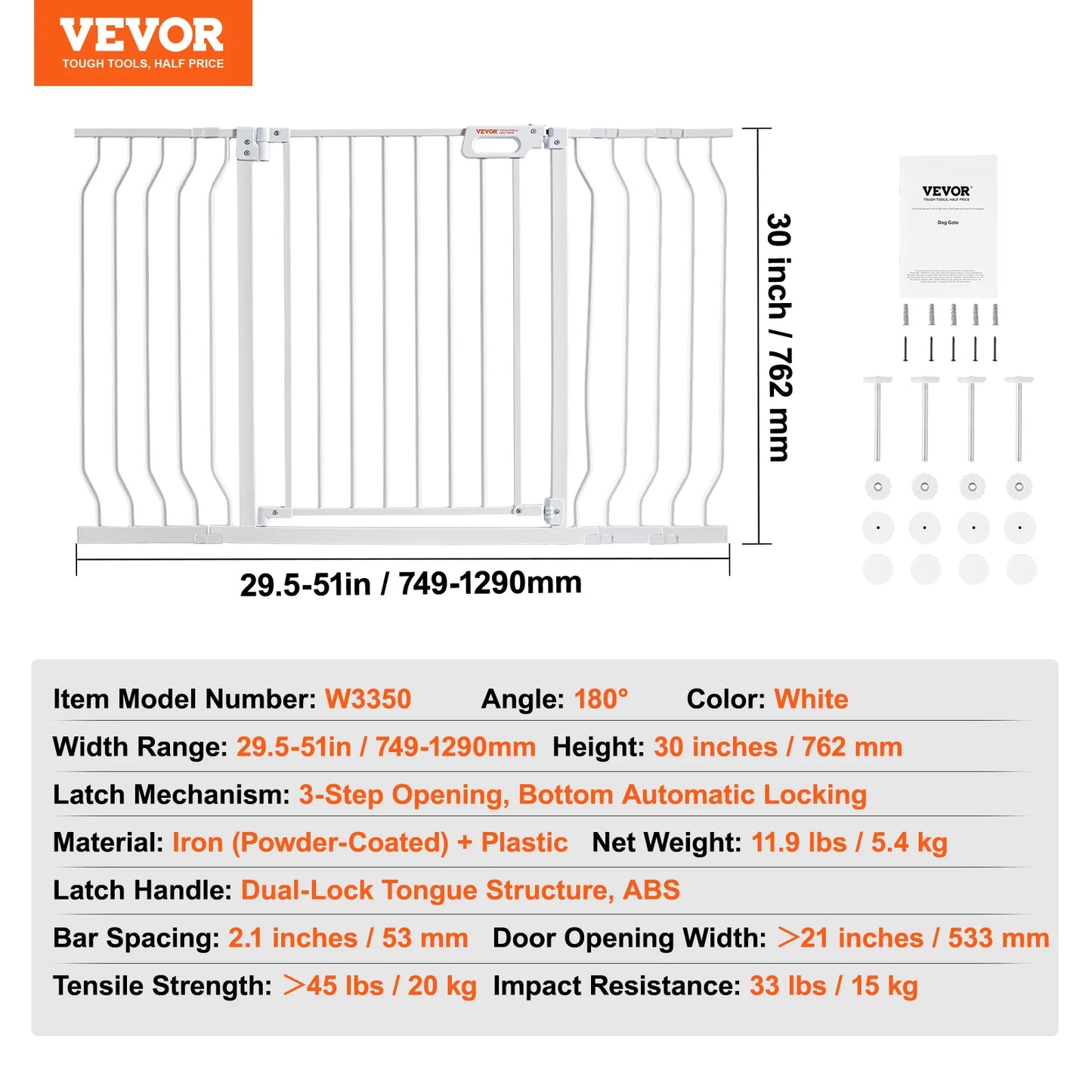 SucceBuy Easy Step Walk Thru Baby And Dog Gate With Pressure Mount