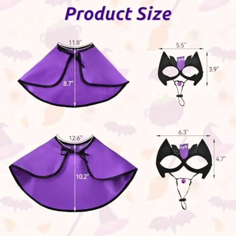 Pet Vampire Bat Cape Costume With Mask For Halloween