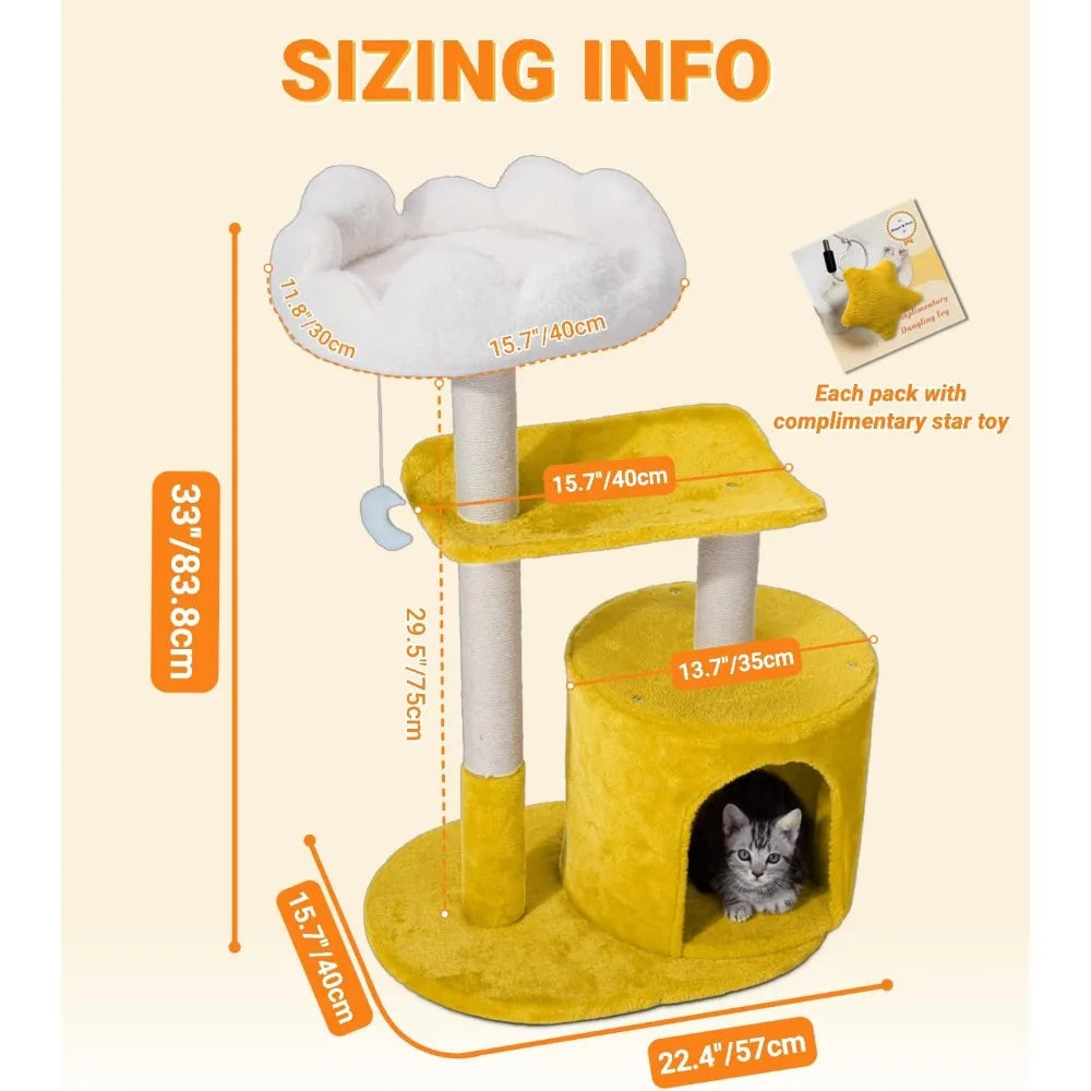 NBVCX Multi Level Cloud Cat Tree Tower With Sisal Scratcher