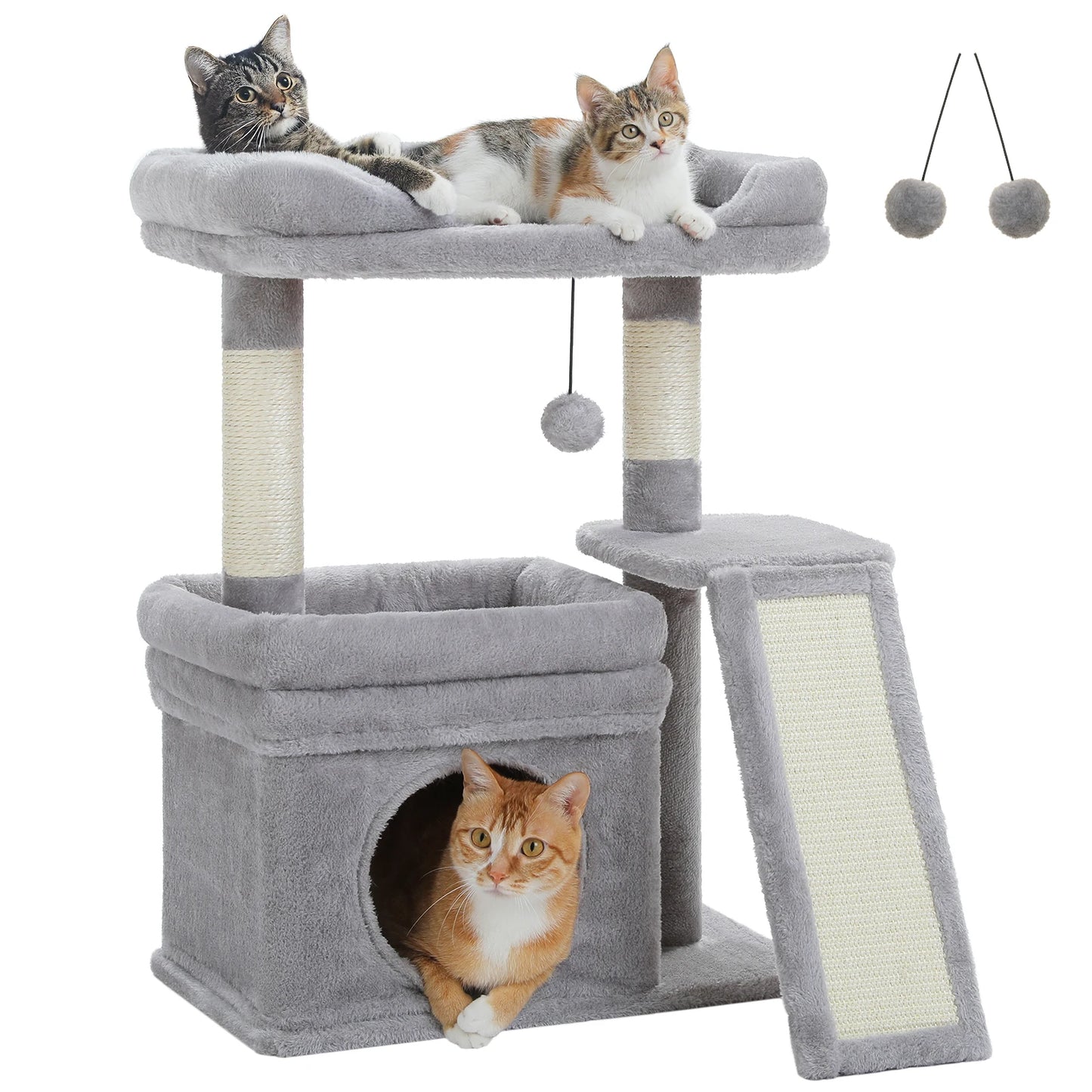 PAWZ Road Three-Tier Indoor Cat Tree with Sisal Scratching Post