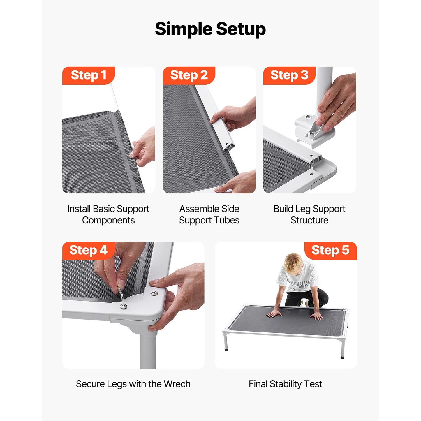SucceBuy Elevated Dog Bed With Aluminum Frame For Dogs
