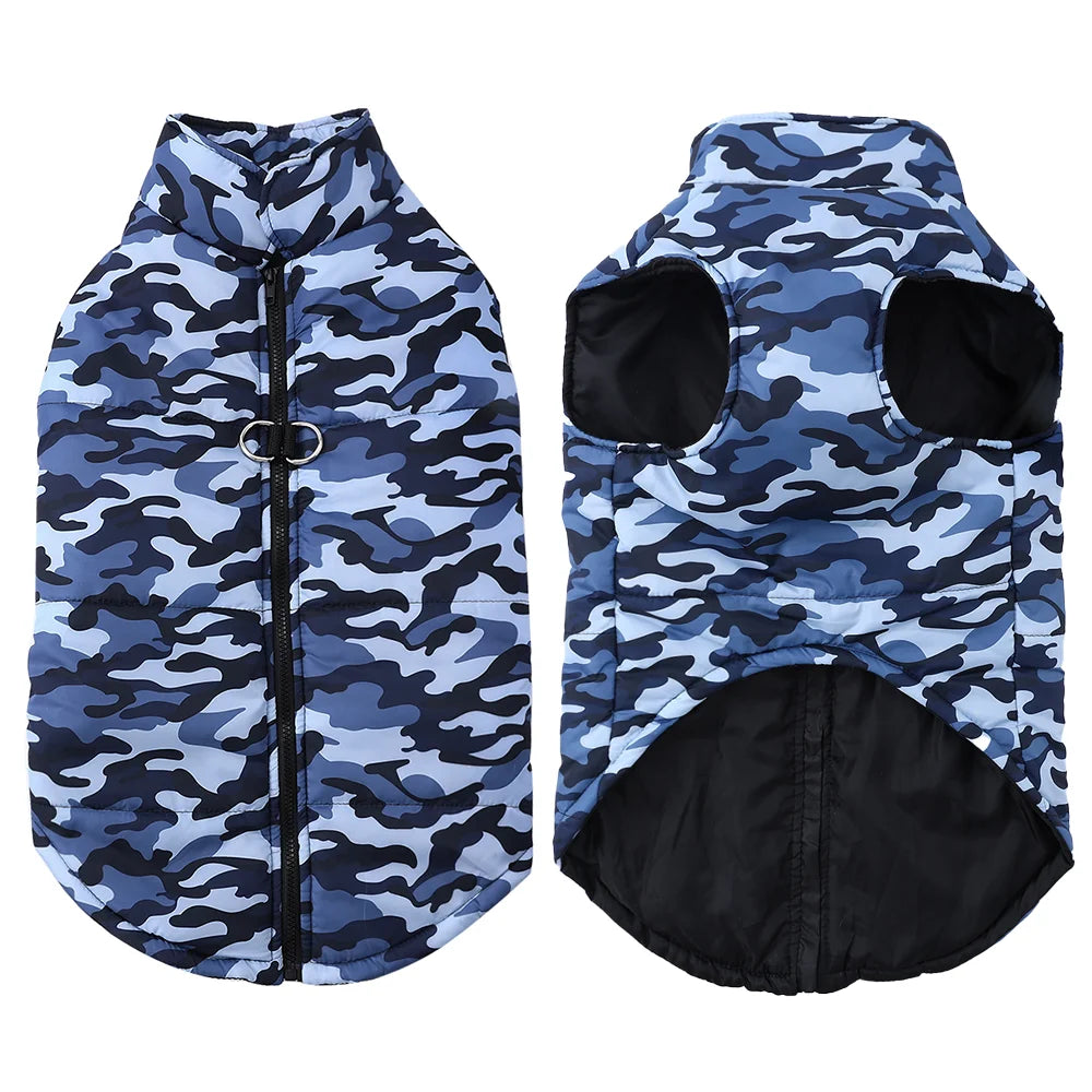 Winter Camouflage Dog Coat Waterproof Warm Windproof Apparel Large Dogs