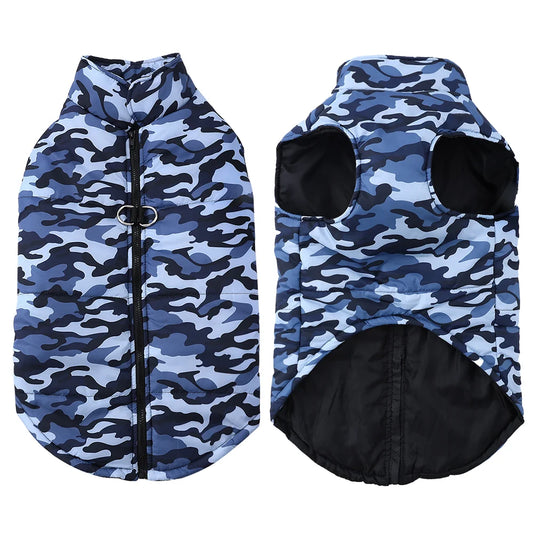 Winter Camouflage Dog Coat Waterproof Warm Windproof Apparel Large Dogs