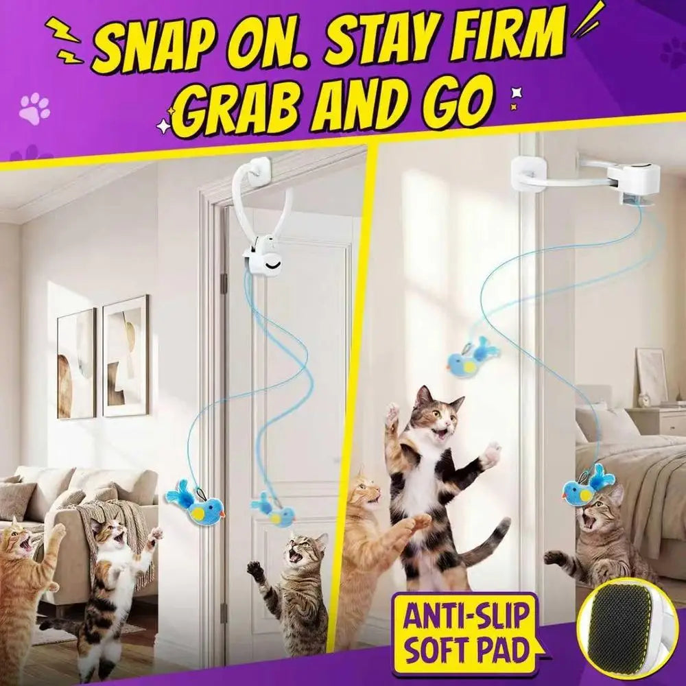 Indoor Cat Toy Wand Chase Bird Interactive USB Rechargeable