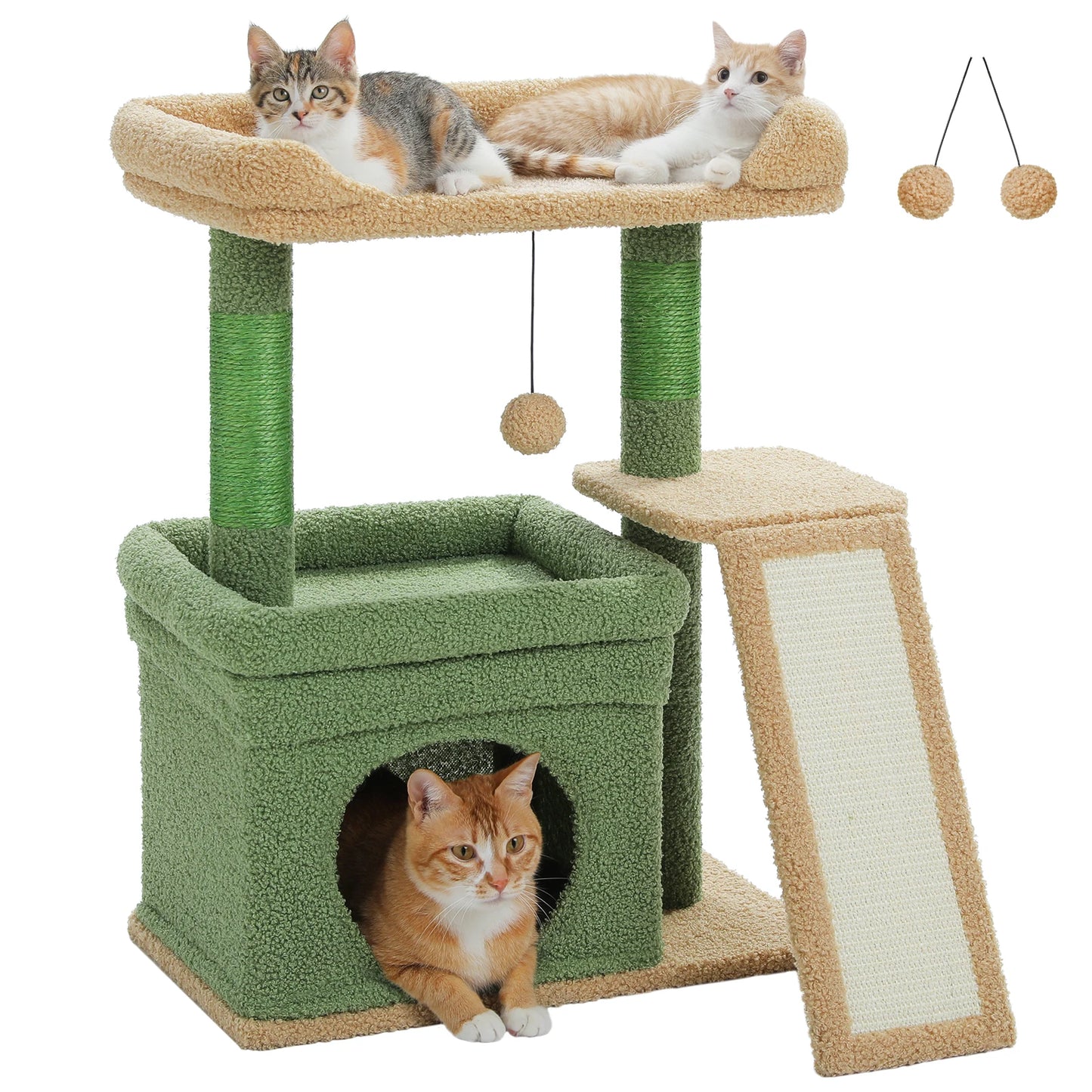PAWZ Road Three-Tier Indoor Cat Tree with Sisal Scratching Post
