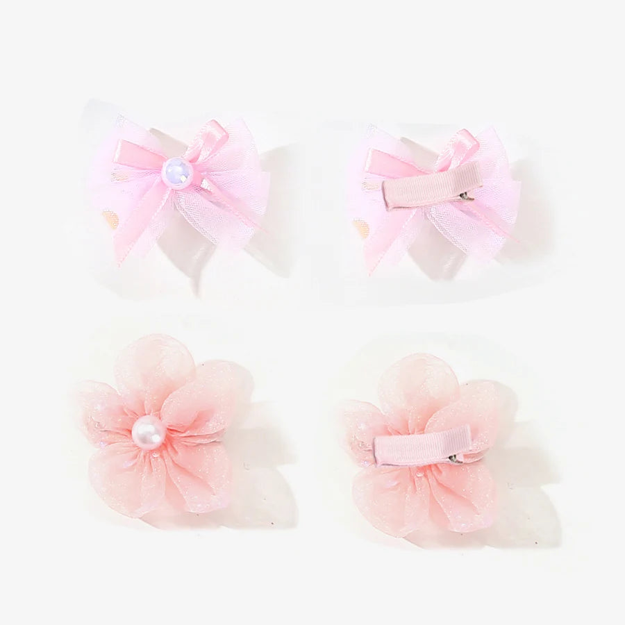 4Pcs Dog Bow Hair Clips For Pets Yorkie Topknot Bows