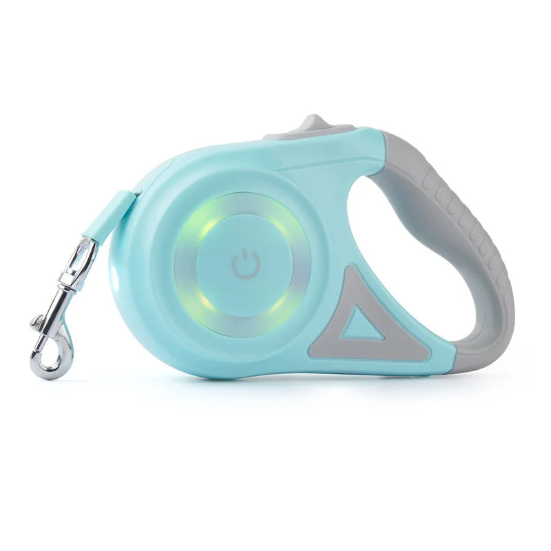 Automatic Retractable Nylon Dog Leash With LED Flashlight