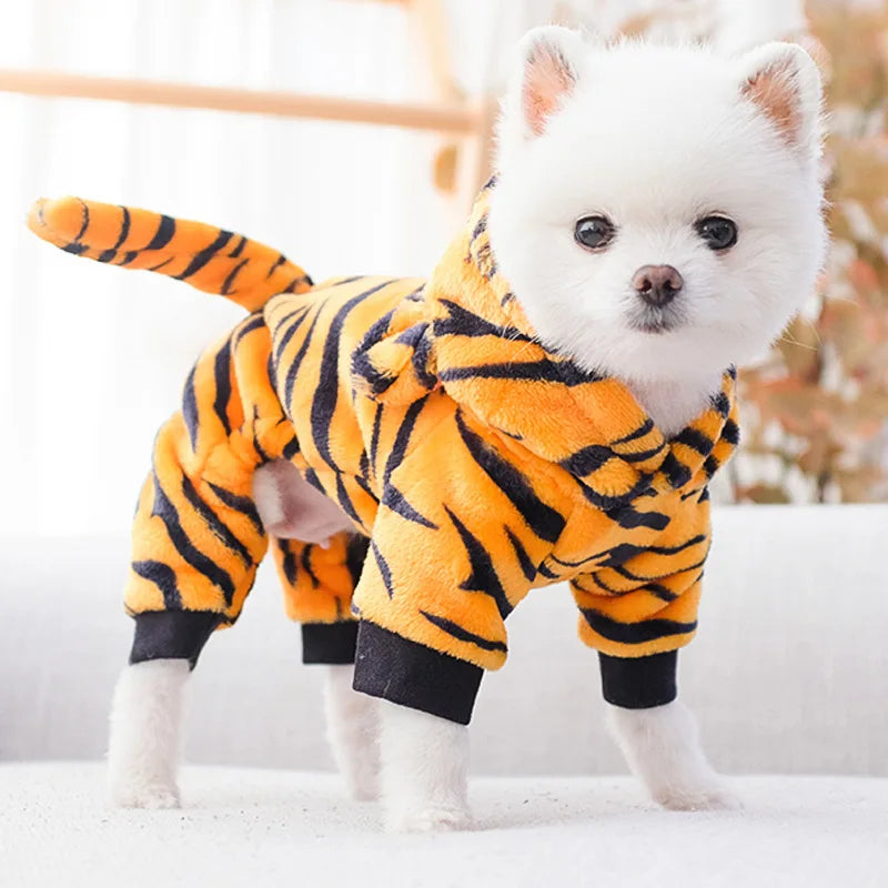 Fleece Dog Jumpsuit Pet Coat For Small Dogs And Puppies
