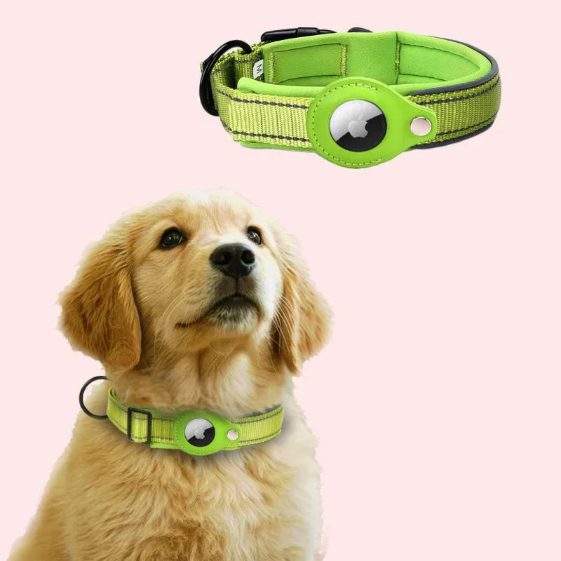 NONECN AirTag Dog Collar Reflective Padded Adjustable