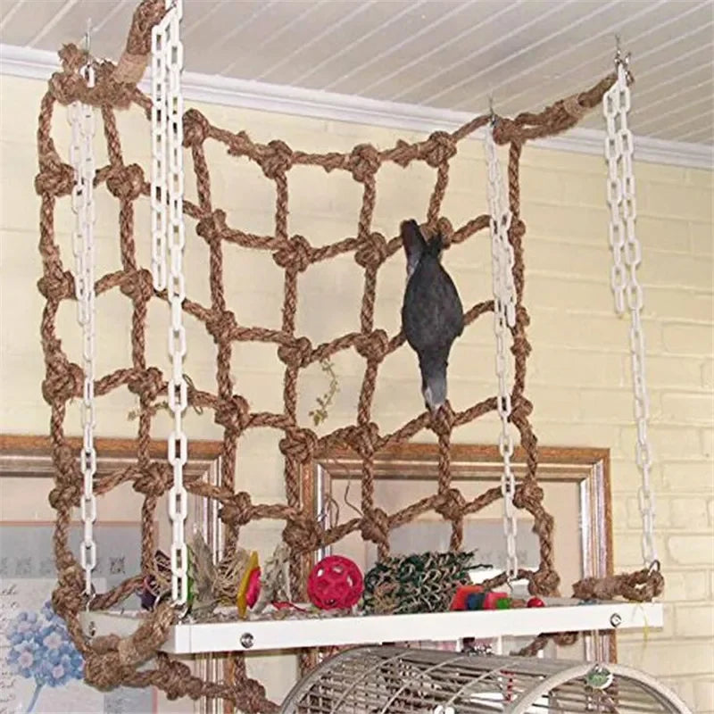 Parrot Climbing Net Bird Toy Swing Rope Hammock With Buckles