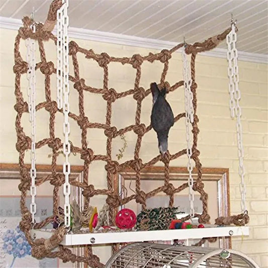 Parrot Climbing Net Bird Toy Swing Rope Hammock With Buckles