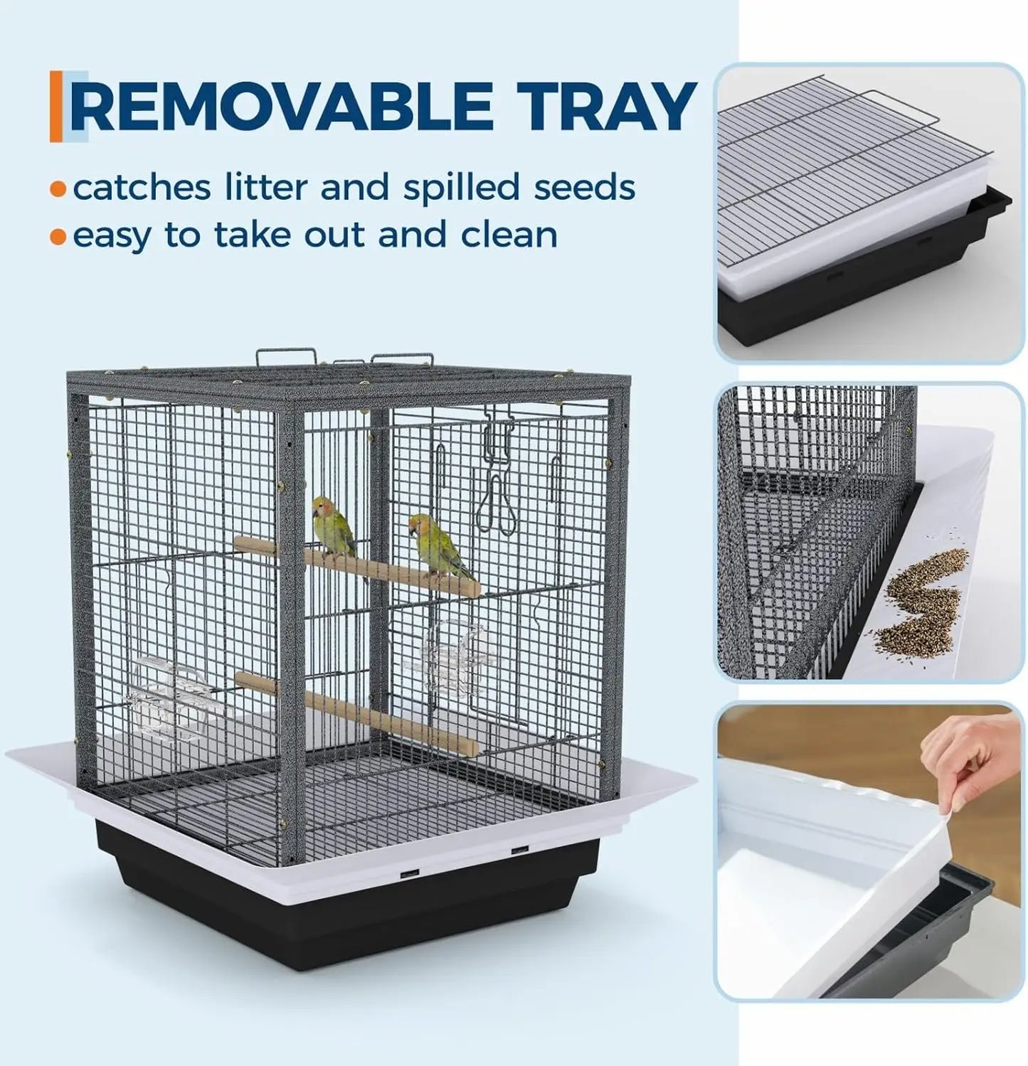 Acekool Small Bird Cage Travel Carrier For Parakeets