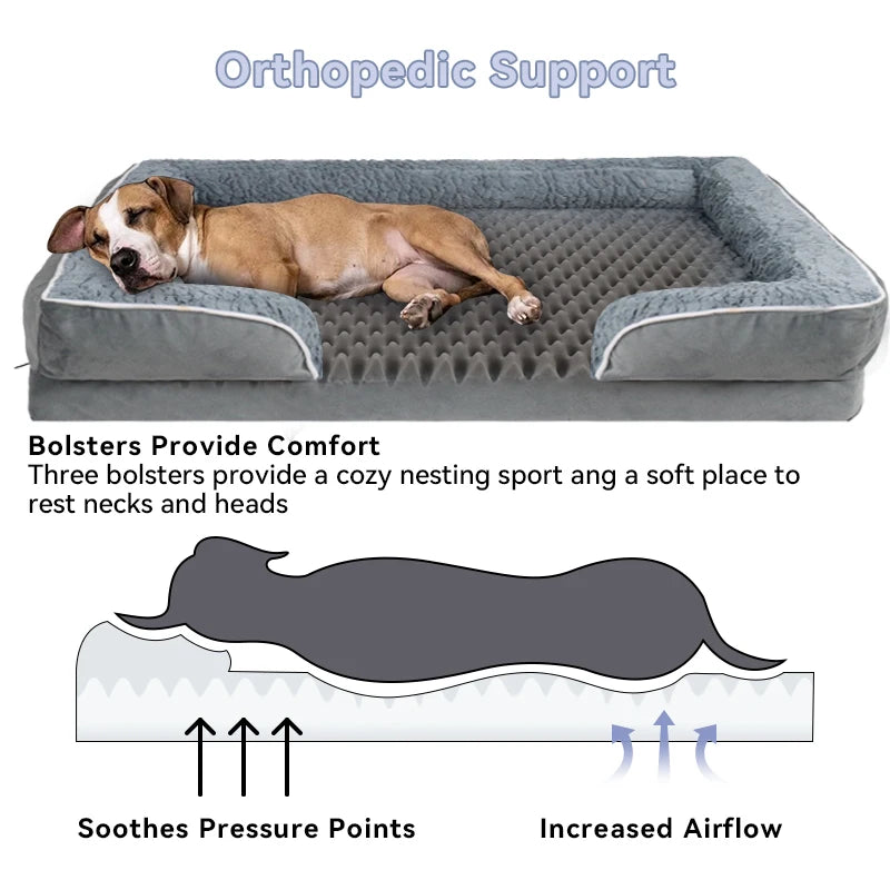 NONECN Dog Sofa Bed With Anti Slip Bottom Removable Cover