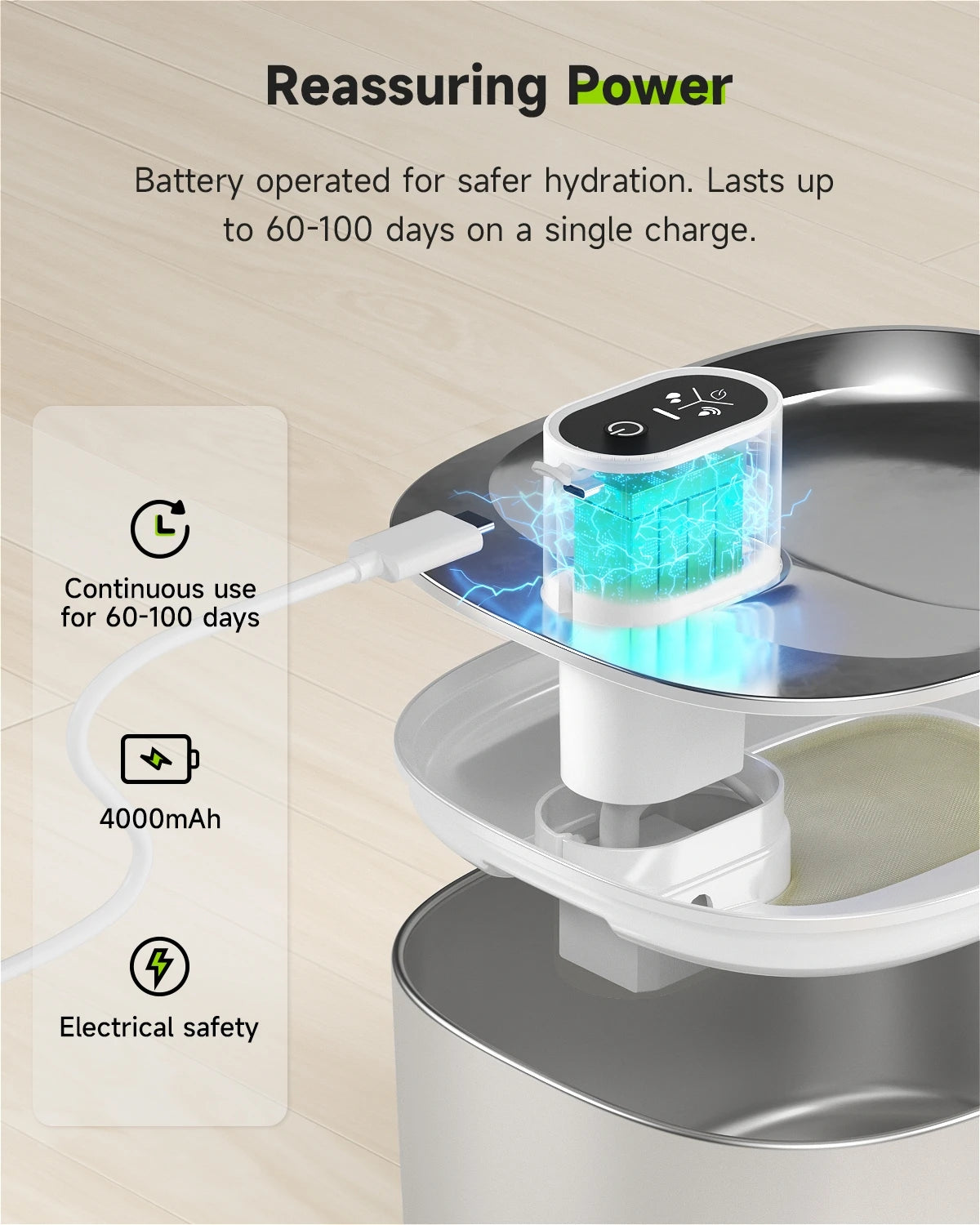APETDOLA Wireless Cat Water Fountain With Automatic Sensor