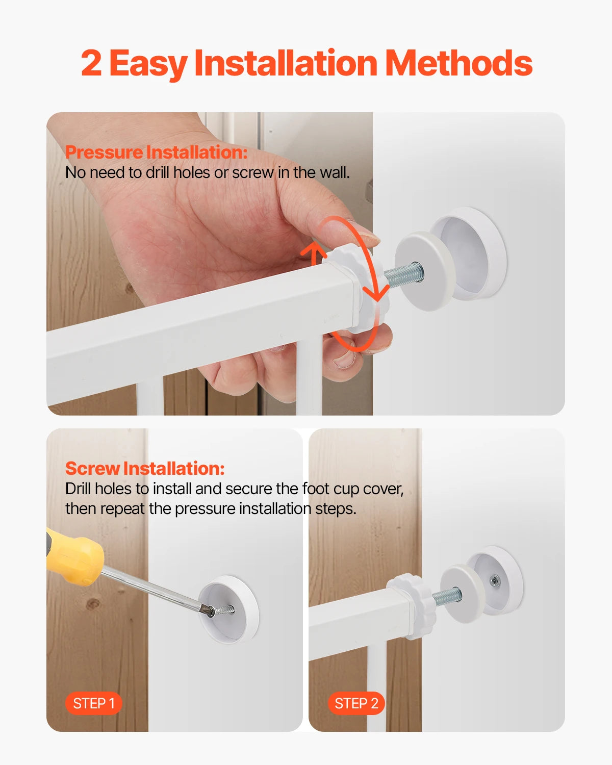 SucceBuy Easy Step Walk Thru Baby And Dog Gate With Pressure Mount