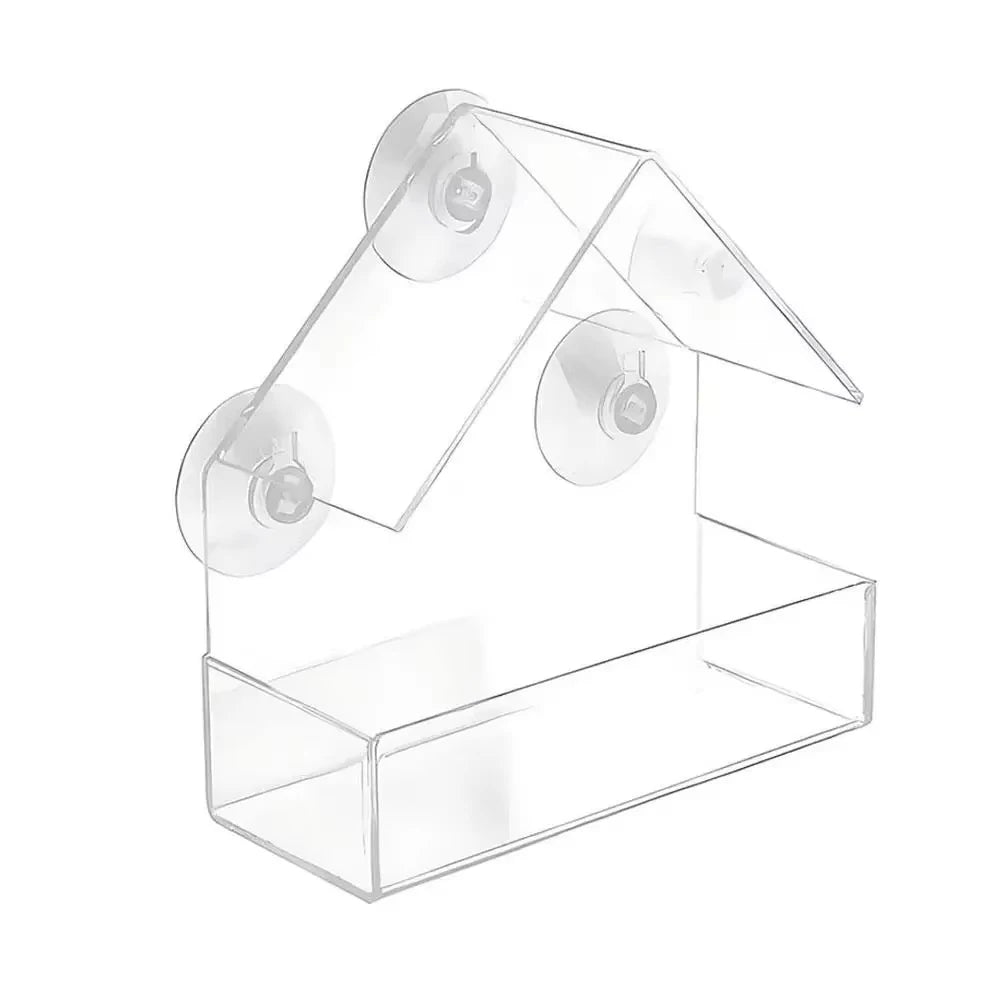 Acrylic Window Bird Feeder With Suction Cup For Backyard