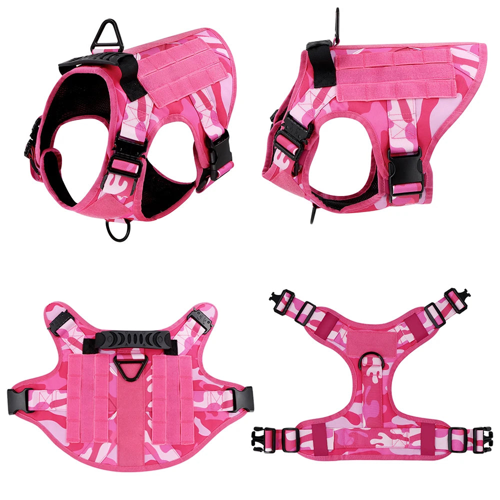 PETRAVEL Military Camouflage Dog Harness For All Dogs