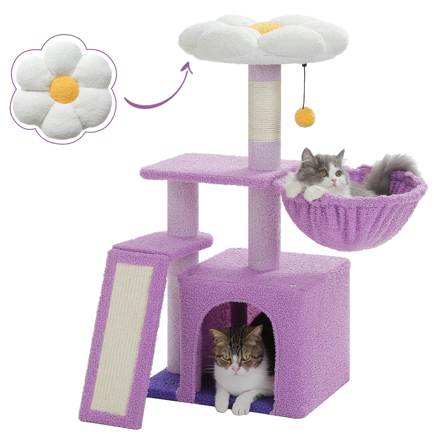 PEQULTICN Cat Tree Tower With Sisal Scratching Post