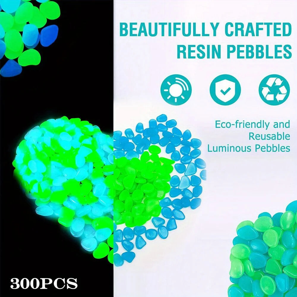 Glow Pebbles Glowing Rocks For Aquarium And Garden