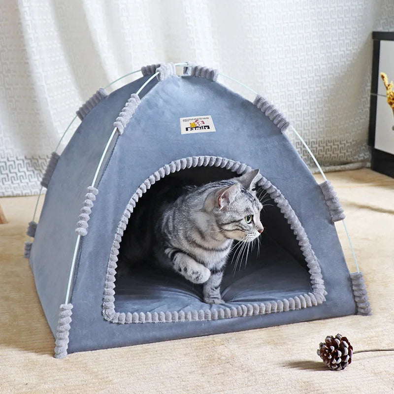 Foldable Pet House Universal Four Seasons Cat Dog Nest Outdoor Portable Breathable Tent