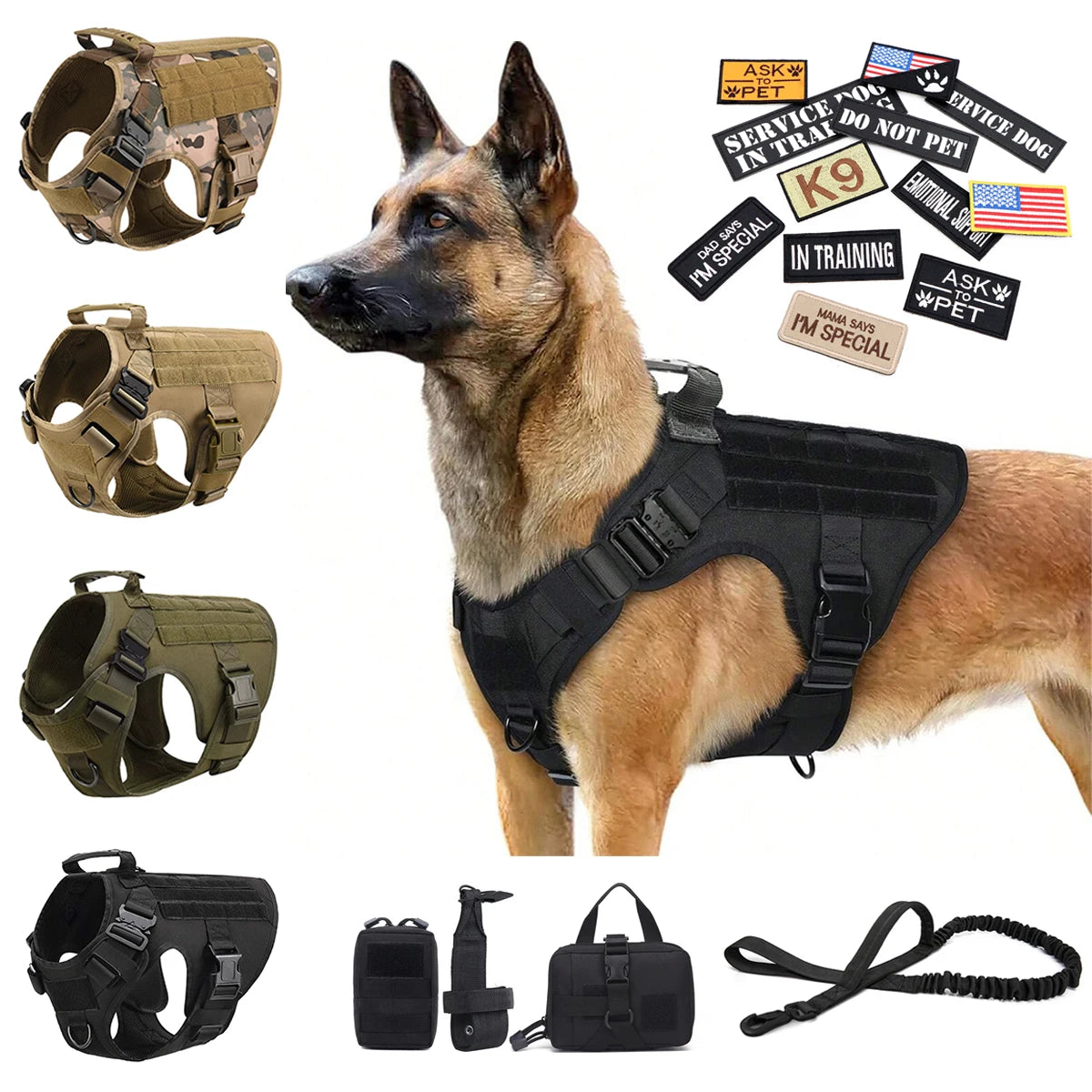 PETRAVEL Dog Harness Vest with Patches for Malinois