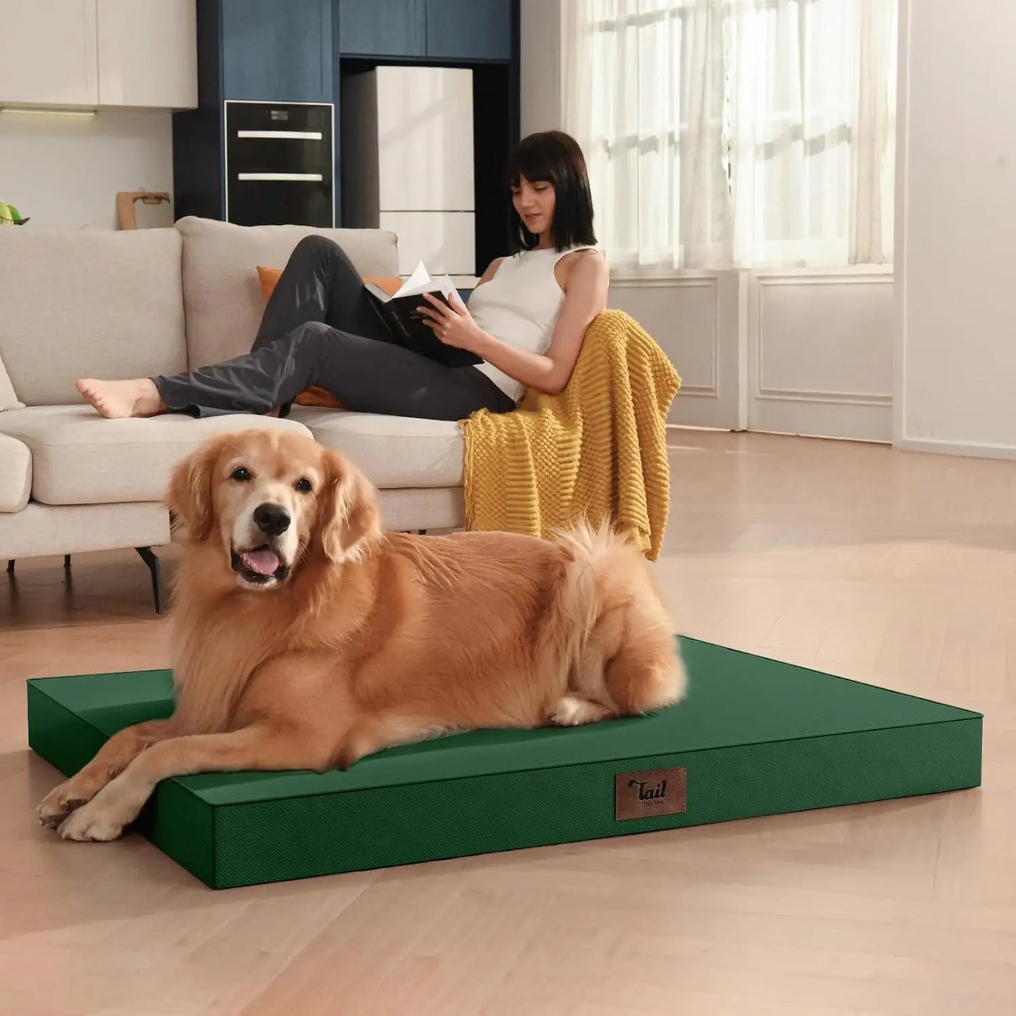 XMSJ Outdoor All Weather Dog Bed Orthopedic Egg Crate Foam