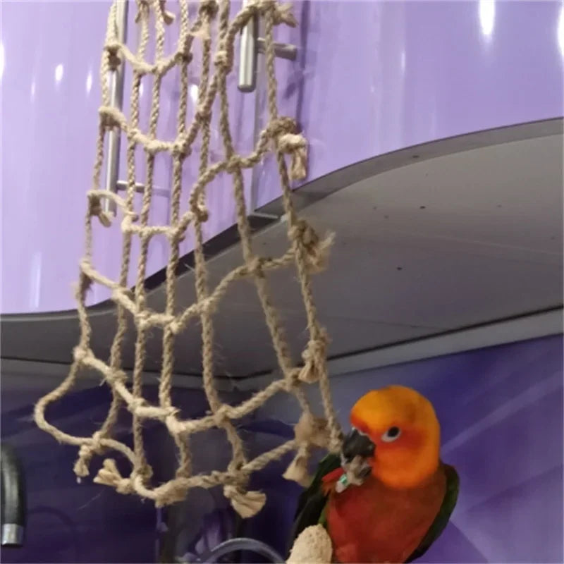 Parrot Climbing Net Bird Toy Swing Rope Hammock With Buckles