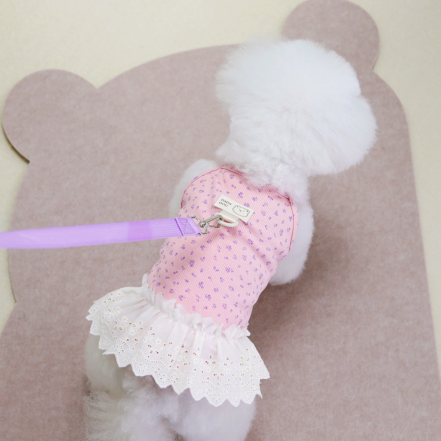 NONECN Floral Dog Dress Summer Sling Princess Skirt