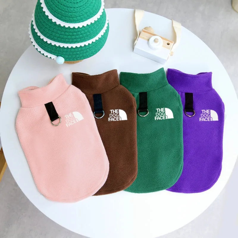 NONECN Fleece Dog Sweater Autumn Winter Coat for Small Breeds