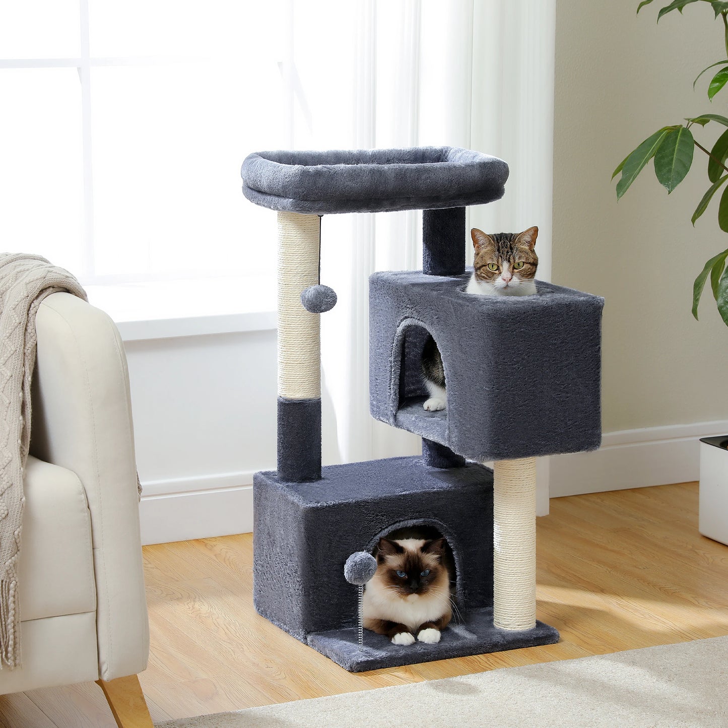 PEQULTICN Cat Tree Tower With Sisal Scratching Post