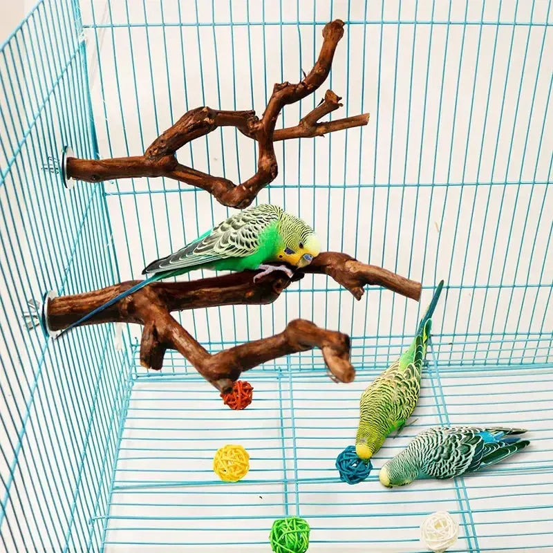 Grape Wood Bird Perch Standing Stick For Parrots Cockatiels Parakeets