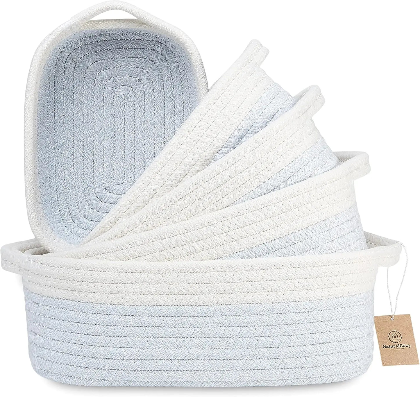 NONECN Natural Cotton Rope Basket Set for Nursery Organization