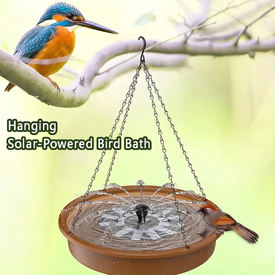Solar Powered Pond Fountain With Multi-Pattern Nozzles IPX8 Outdoor