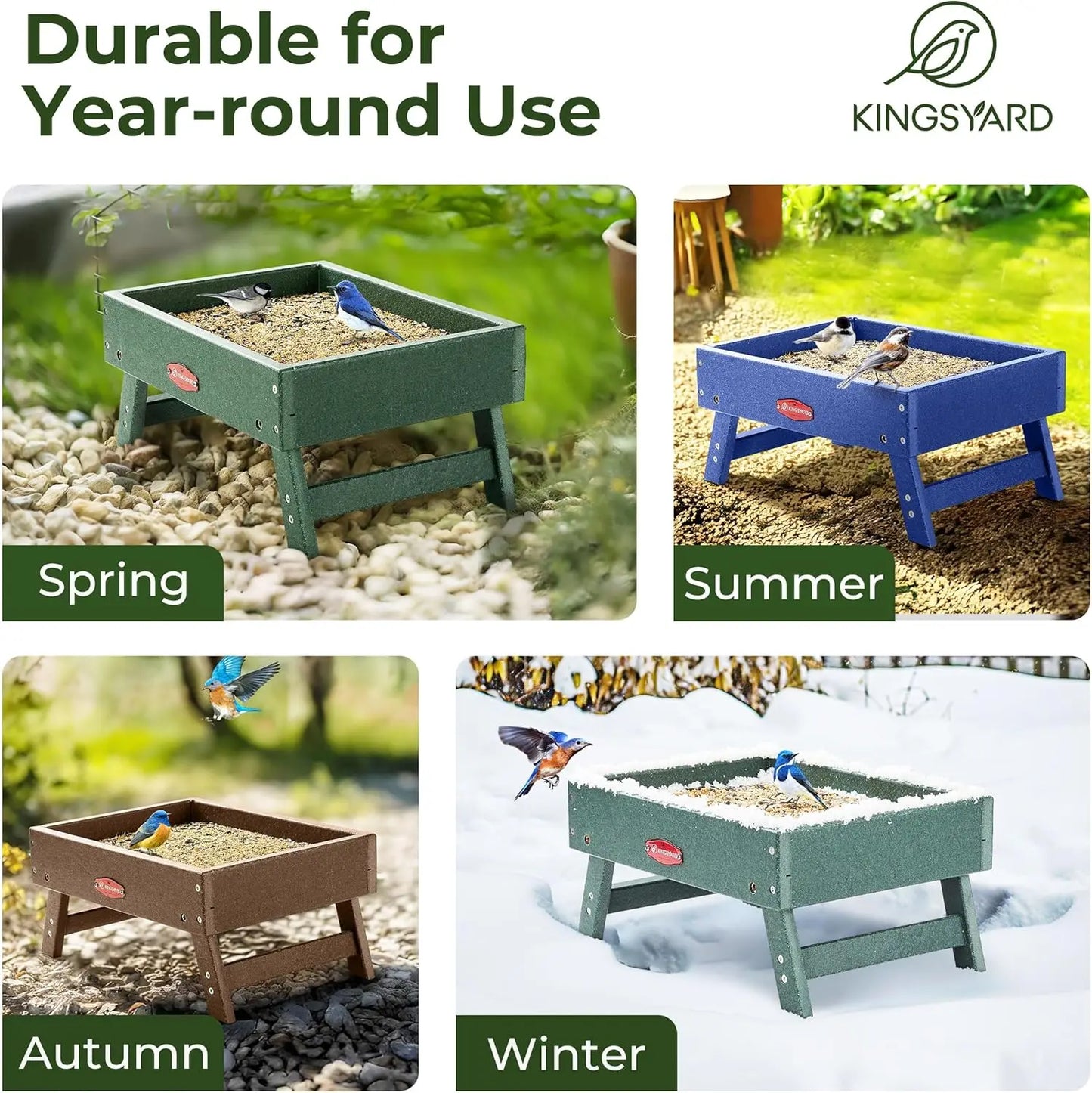 Large Capacity Platform Bird Feeder For Wild Birds And Squirrels