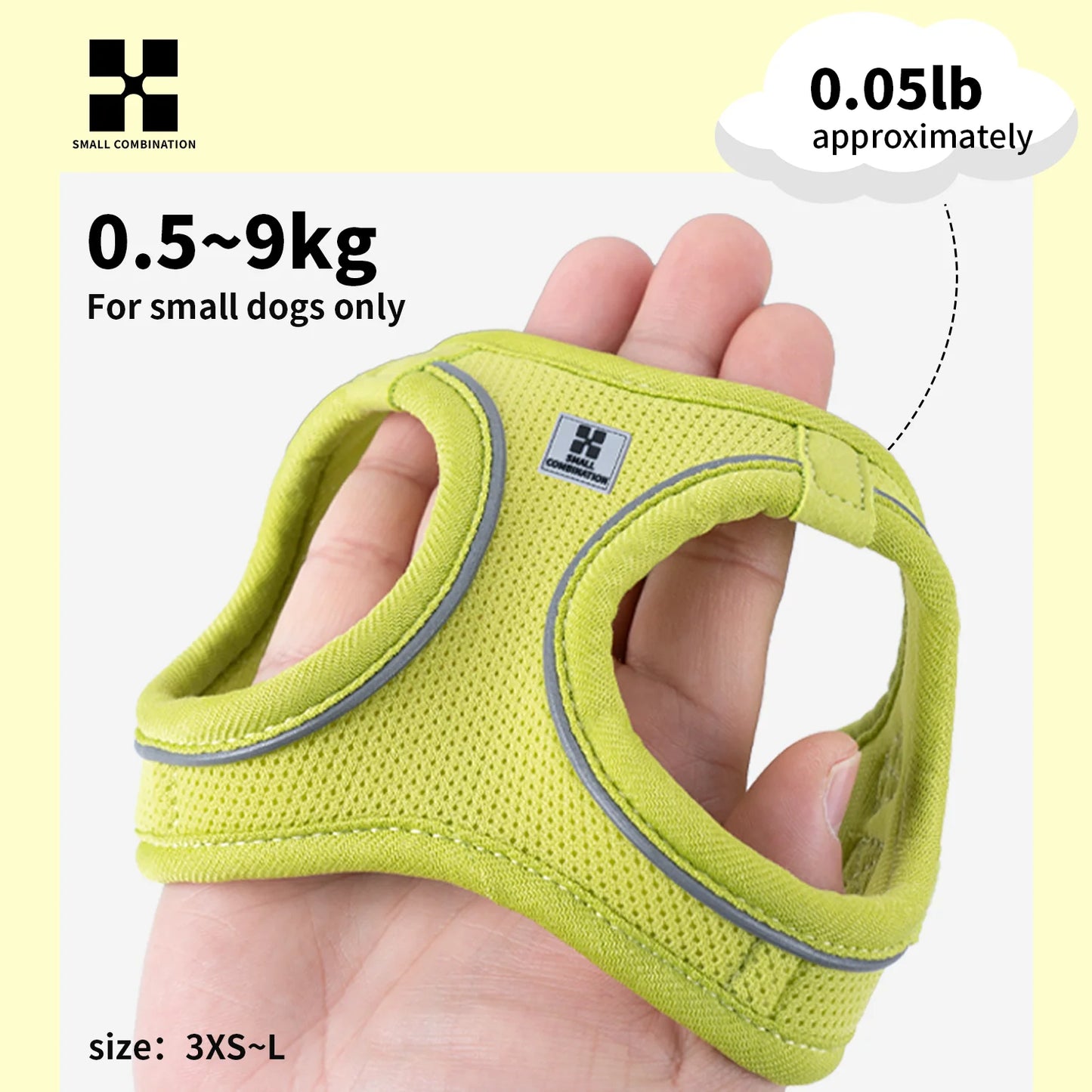 Reflective Nylon Dog Harness Leash Set For Outdoor Walking