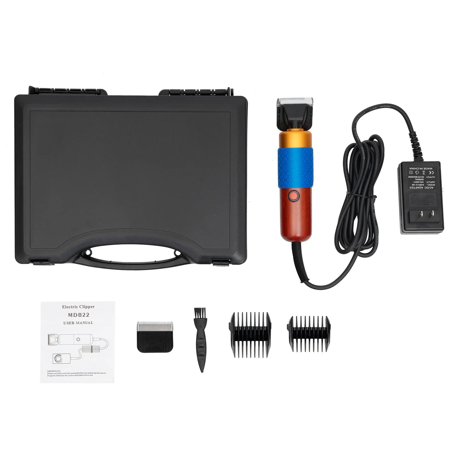 36W Professional Dog Clipper Cat Hair Trimmer Adjustable Comb Kit