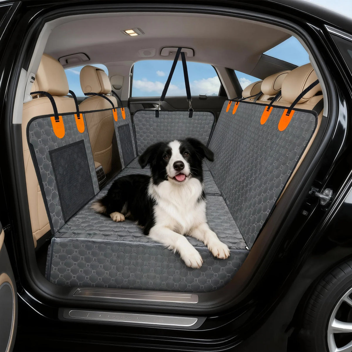 Bingopaw Waterproof Dog Car Seat Cover With Storage Pockets