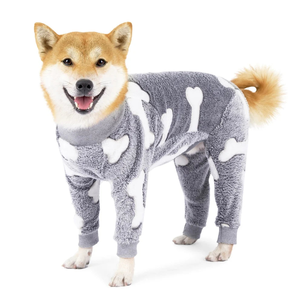 Winter Fleece Dog Jumpsuit For Pets Warm Cozy Overalls