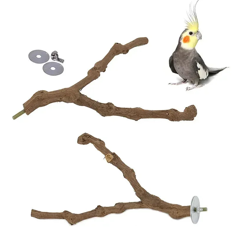 Grape Wood Bird Perch Standing Stick For Parrots Cockatiels Parakeets