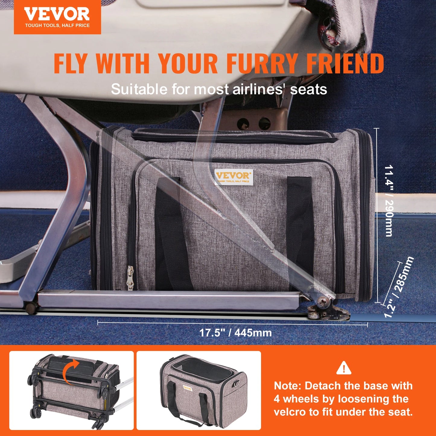 Pet Cat Carrier Backpack With Wheels Telescopic Handle For Travel