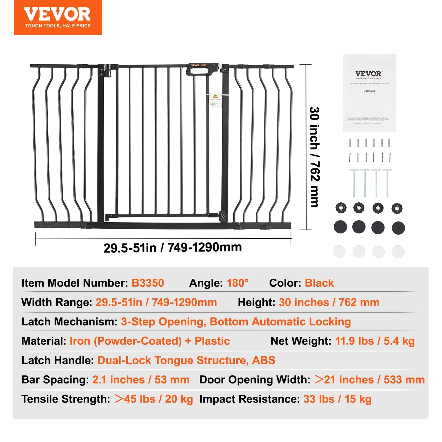 SucceBuy Easy Step Walk Thru Baby And Dog Gate With Pressure Mount