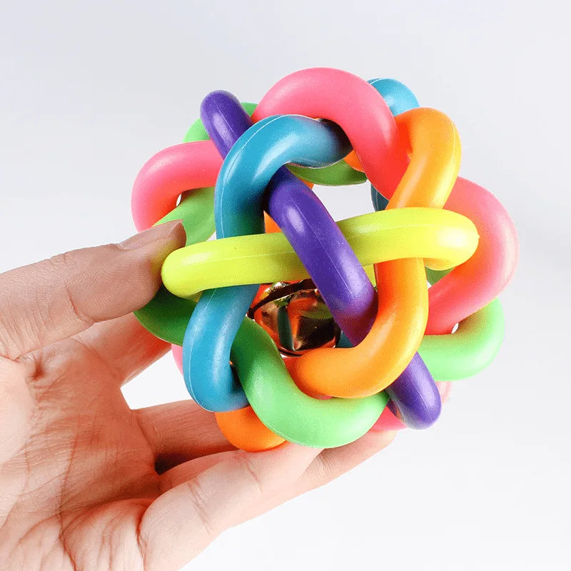 Bell Woven Dog Toy Bite Resistant Rubber Chew Ball