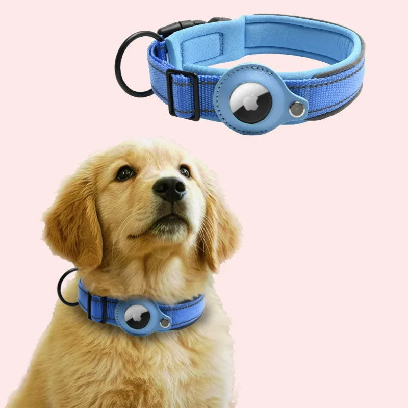 NONECN AirTag Dog Collar Reflective Padded Adjustable
