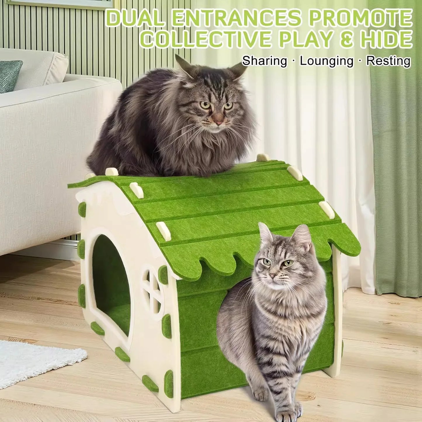 3D Cat Bed With Scratching Post And Corner Protection