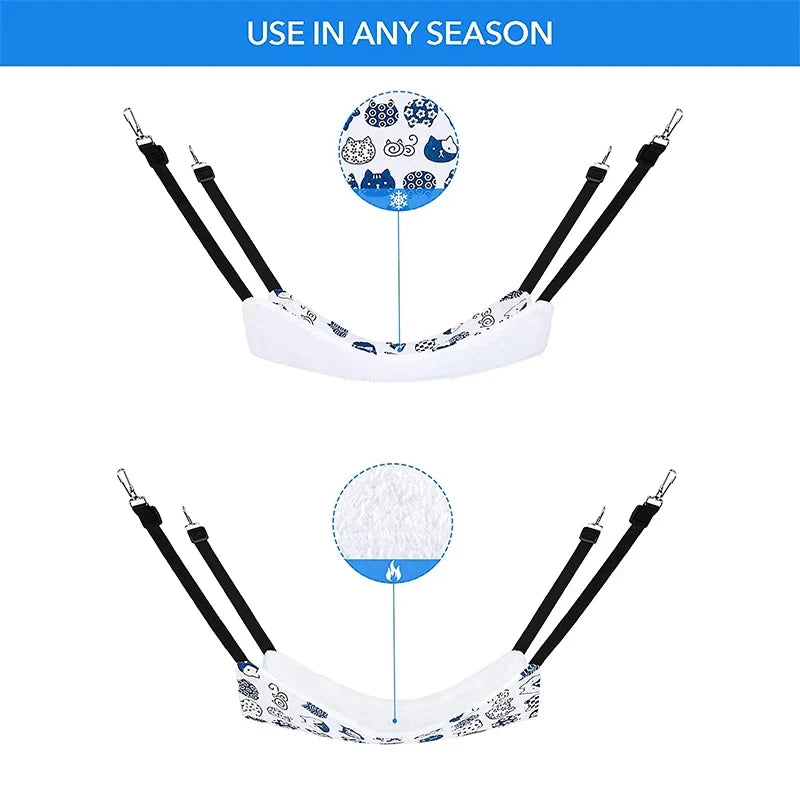 Cat Hanging Hammock With Adjustable Straps Double Sided Bed Pad